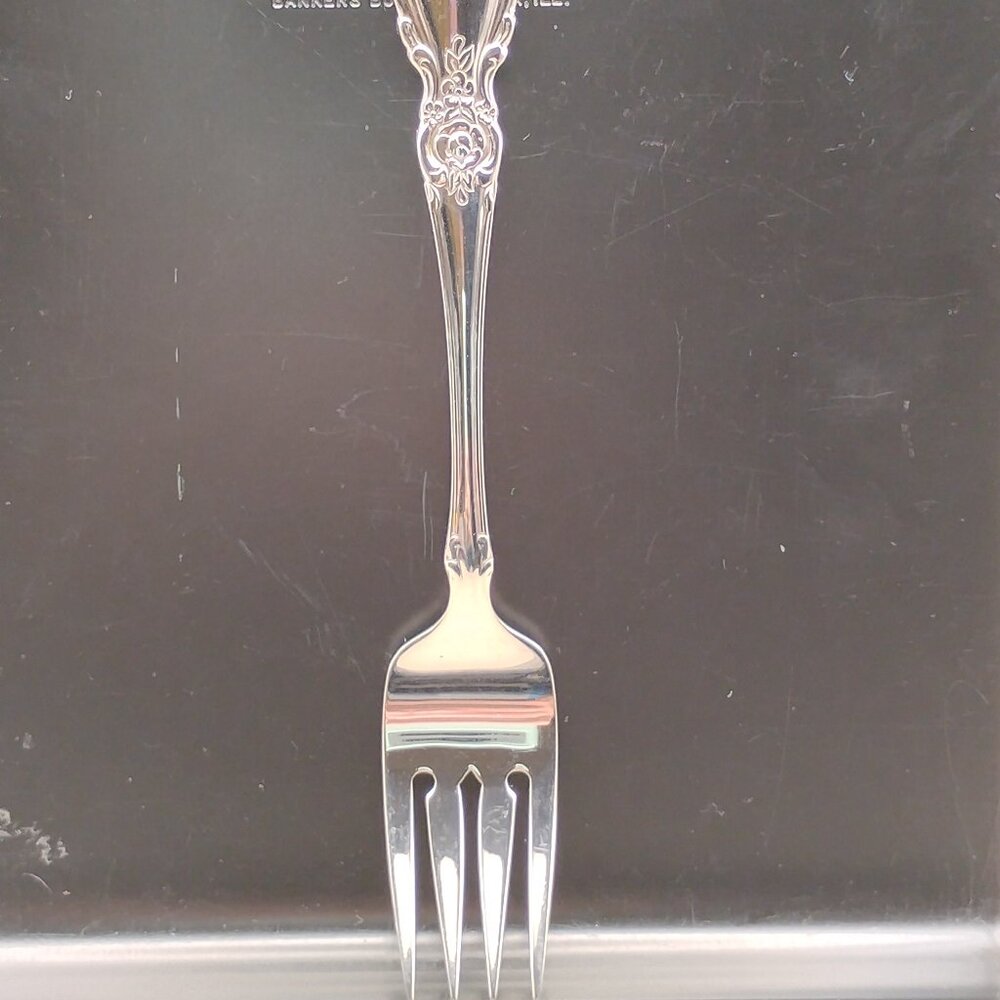 Oneida Community Stainless Steel Plantation pattern salad fork glossy floral 90s